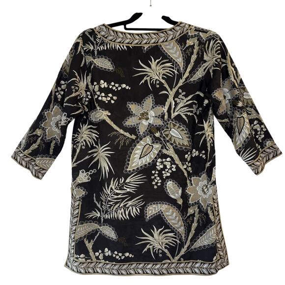 Gretchen Scott Designs Split Neck Top Women's Small Tunic 3/4 Sleeve Cotton - Picture 6 of 9